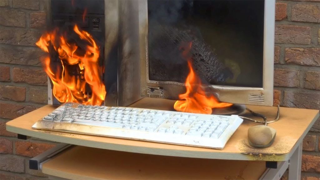 computer brennt