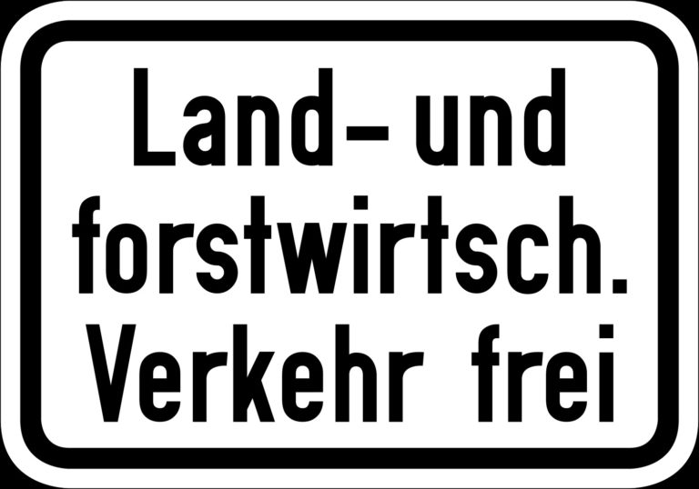 Zusatzschild_812_-_Land-_und_forstwirtschaftlicher_Verkehr_frei__StVO_1970